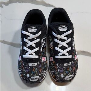 New Balance Kids' Black and Colorful Pattern Sneakers